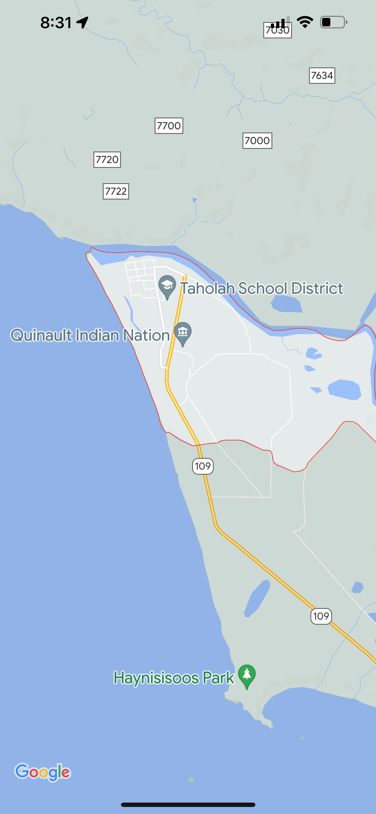 Taholah Washington is sinking. 3,000 residents need to be moved