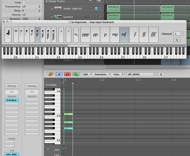 Step Enter Notes Using Your MIDI Controller Logic Pro Expert Training, Support