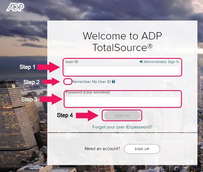 ADP Total Source Portal Login at Login Online Help