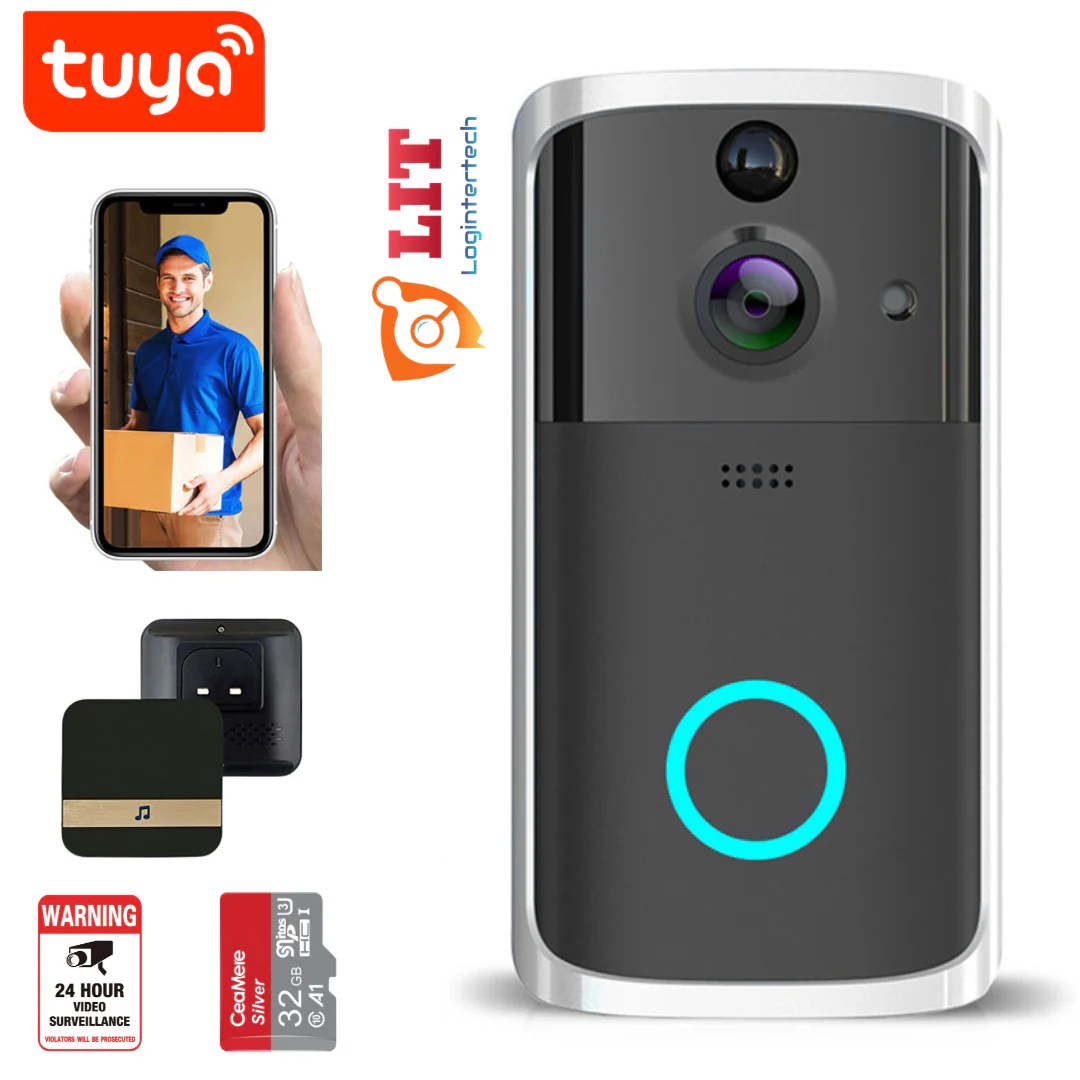 Smart Home Video Doorbell Camera 2MP SD Card Recording Tuya V5 Ring