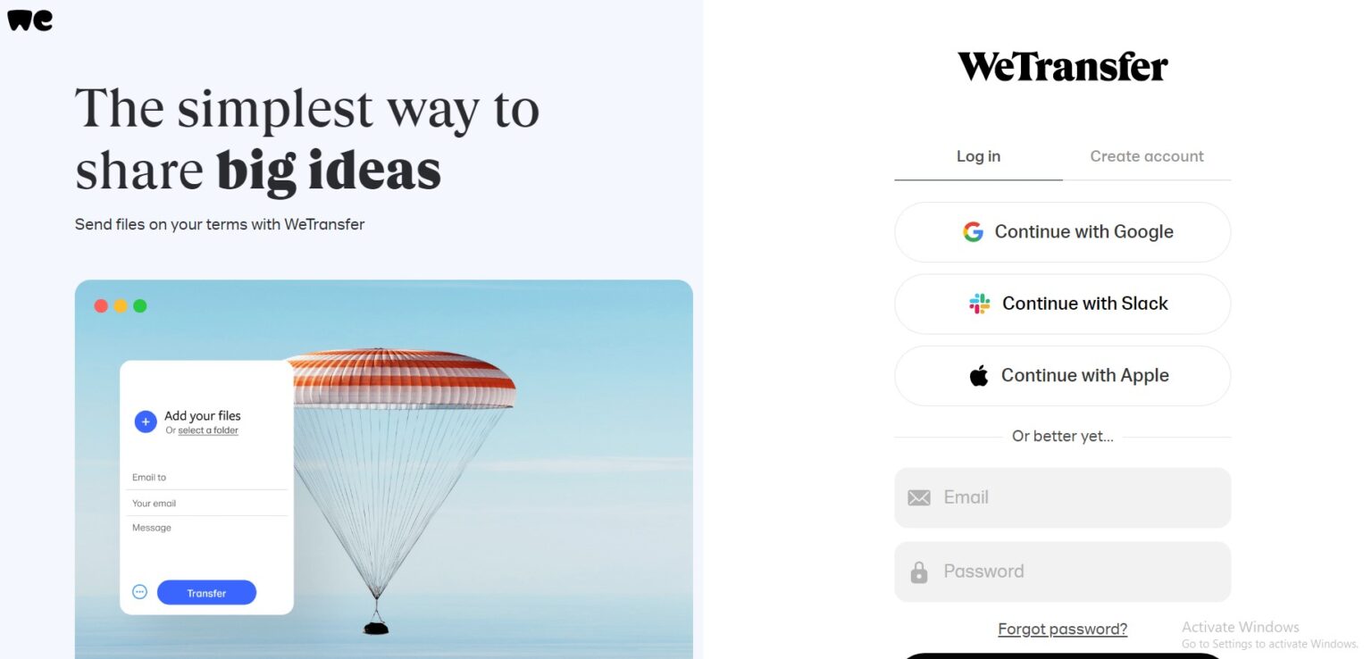 wetransfer com login loginband.com