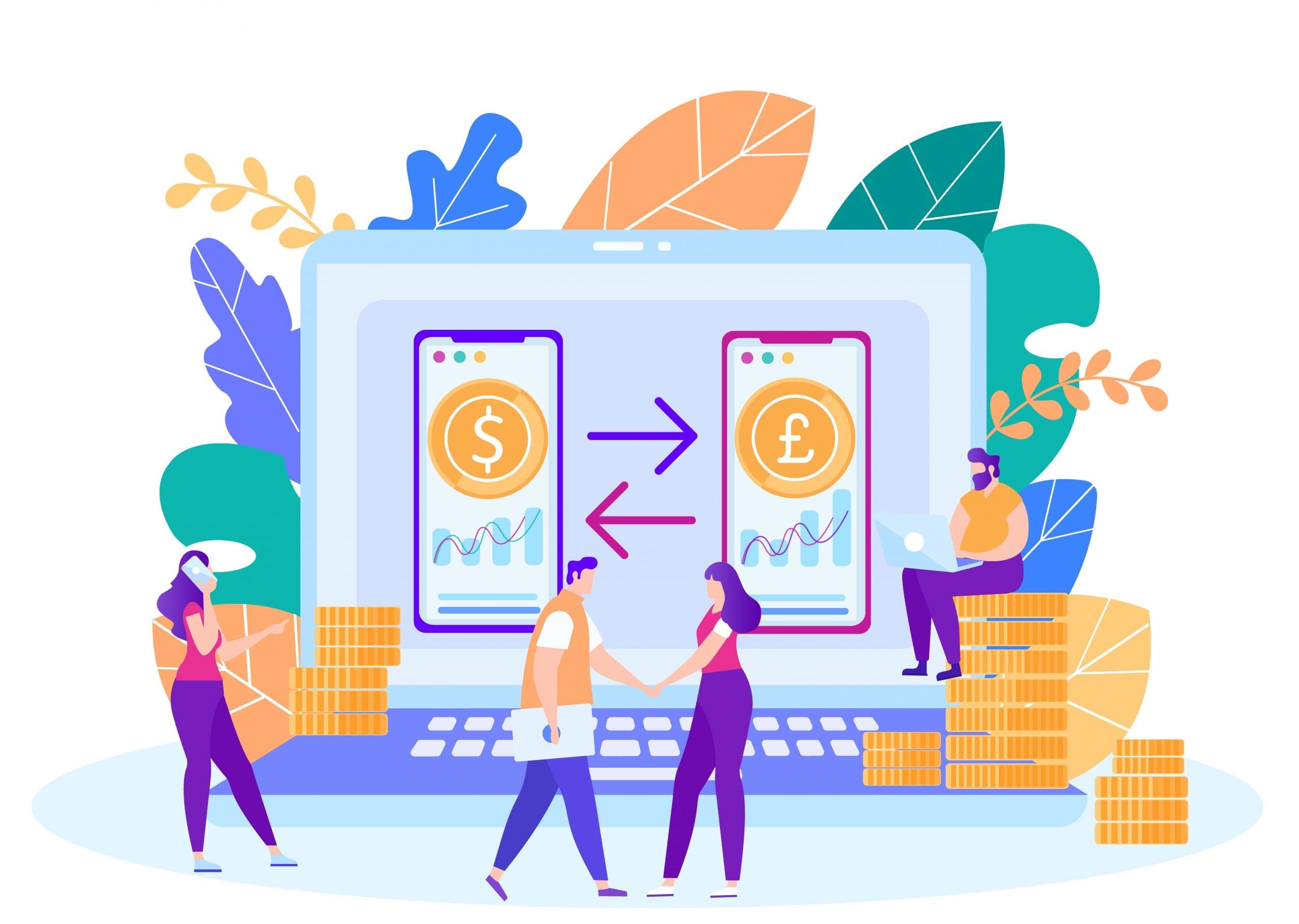 Currency Exchange Online Service Vector Concept LLA