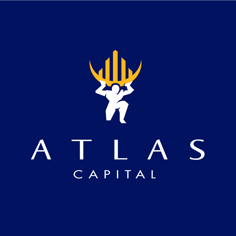 SOLD Atlas Capital—Man Holding City Skyline Logo Design Logo Cowboy