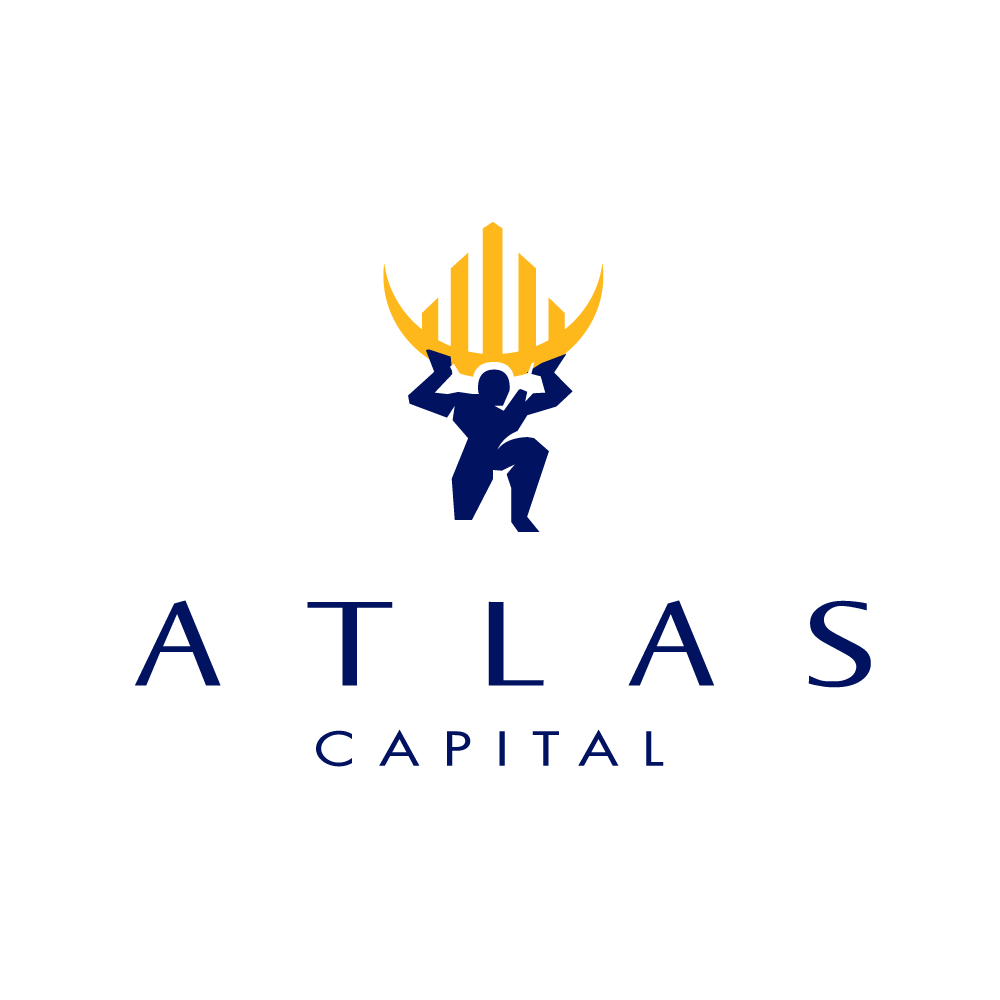 SOLD Atlas Capital—Man Holding City Skyline Logo Design Logo Cowboy