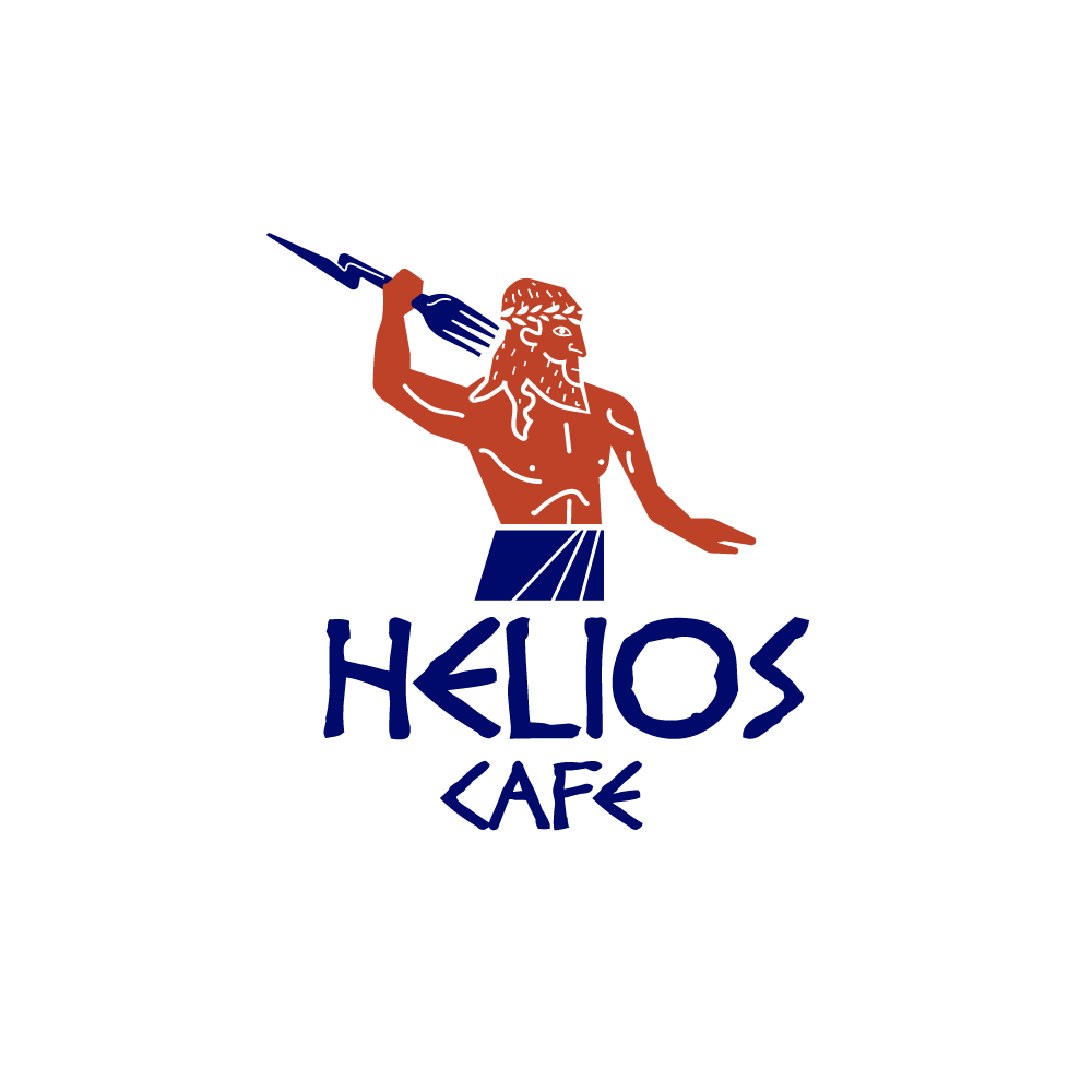 SOLD Helios Cafe Greek Restaurant Zeus Logo Logo Cowboy
