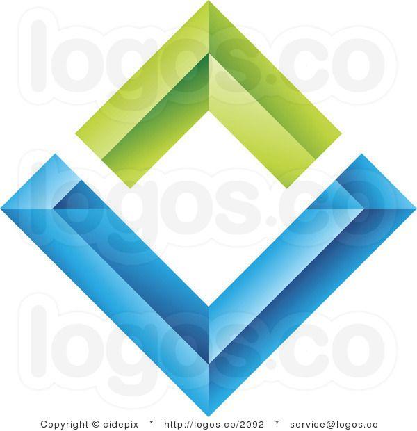 Blue and Green Diamond Logo LogoDix
