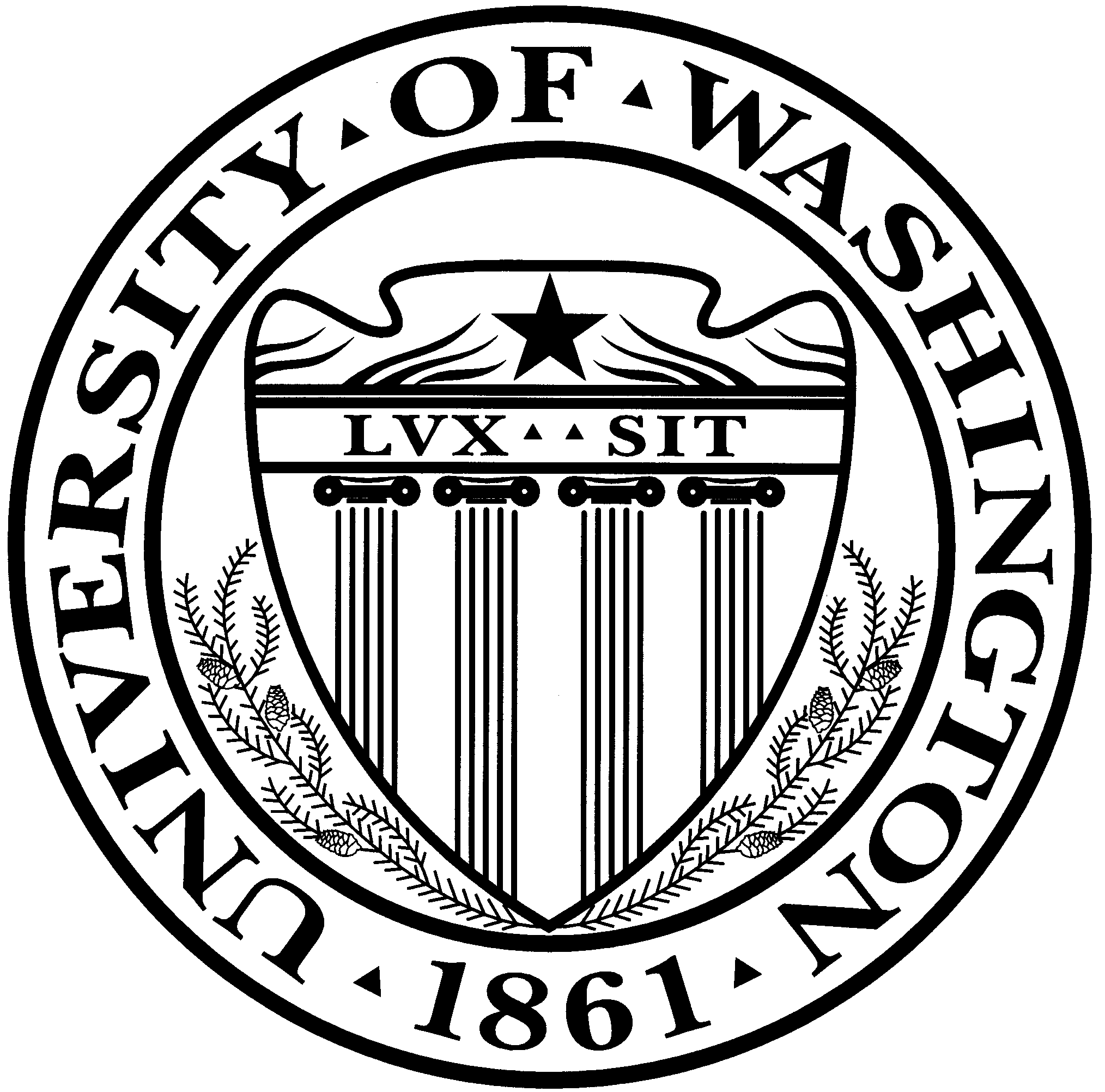 Black and White University of Washington Logo LogoDix