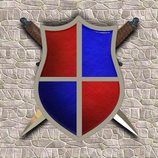 Blue and Red Shield Logo LogoDix