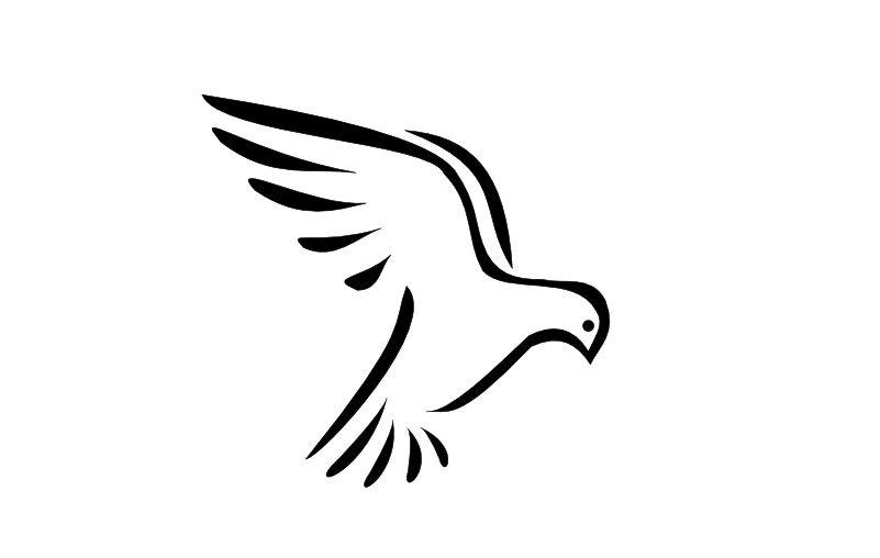 Black and White Dove Logo LogoDix