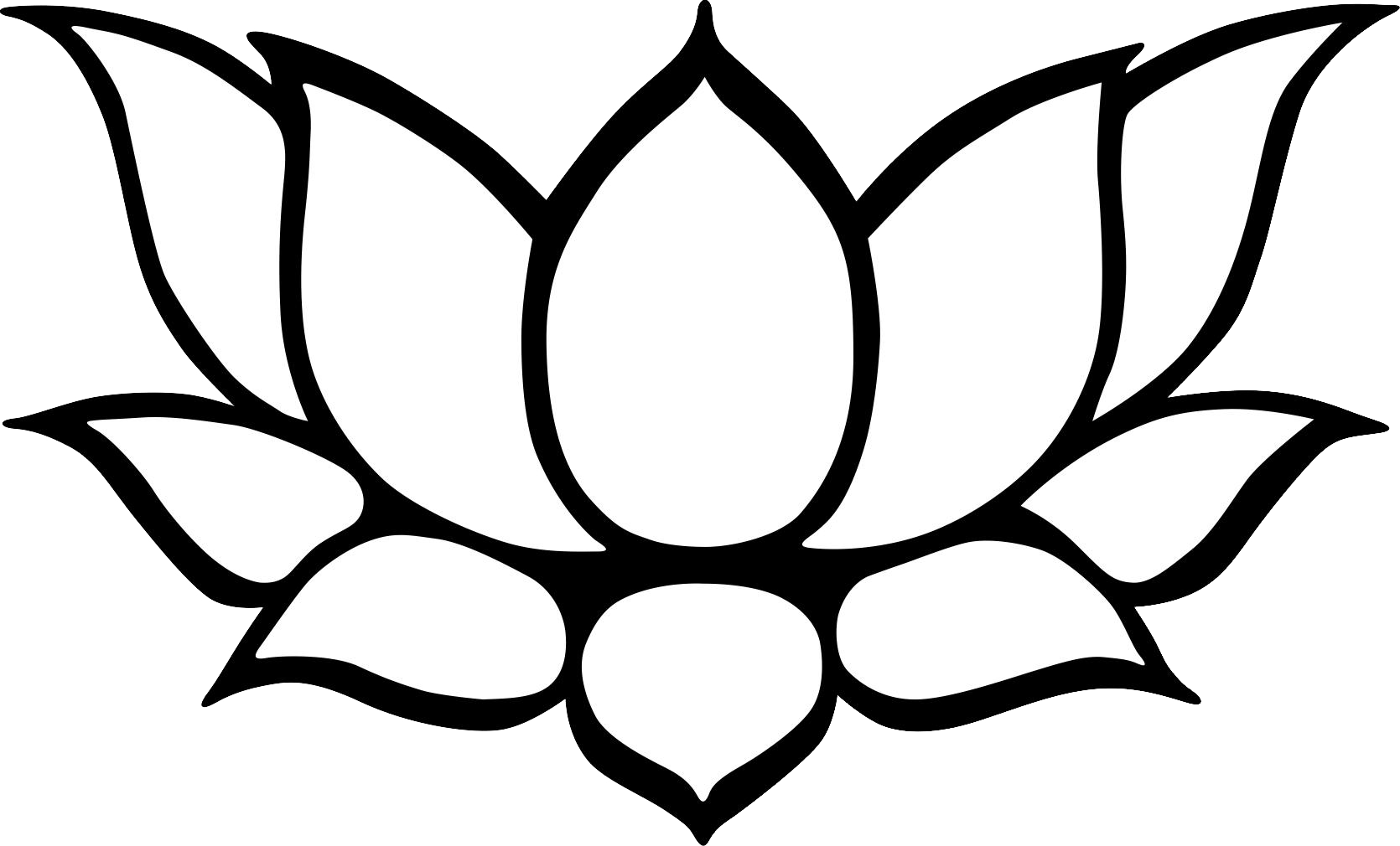 Black and White Lotus Logo LogoDix