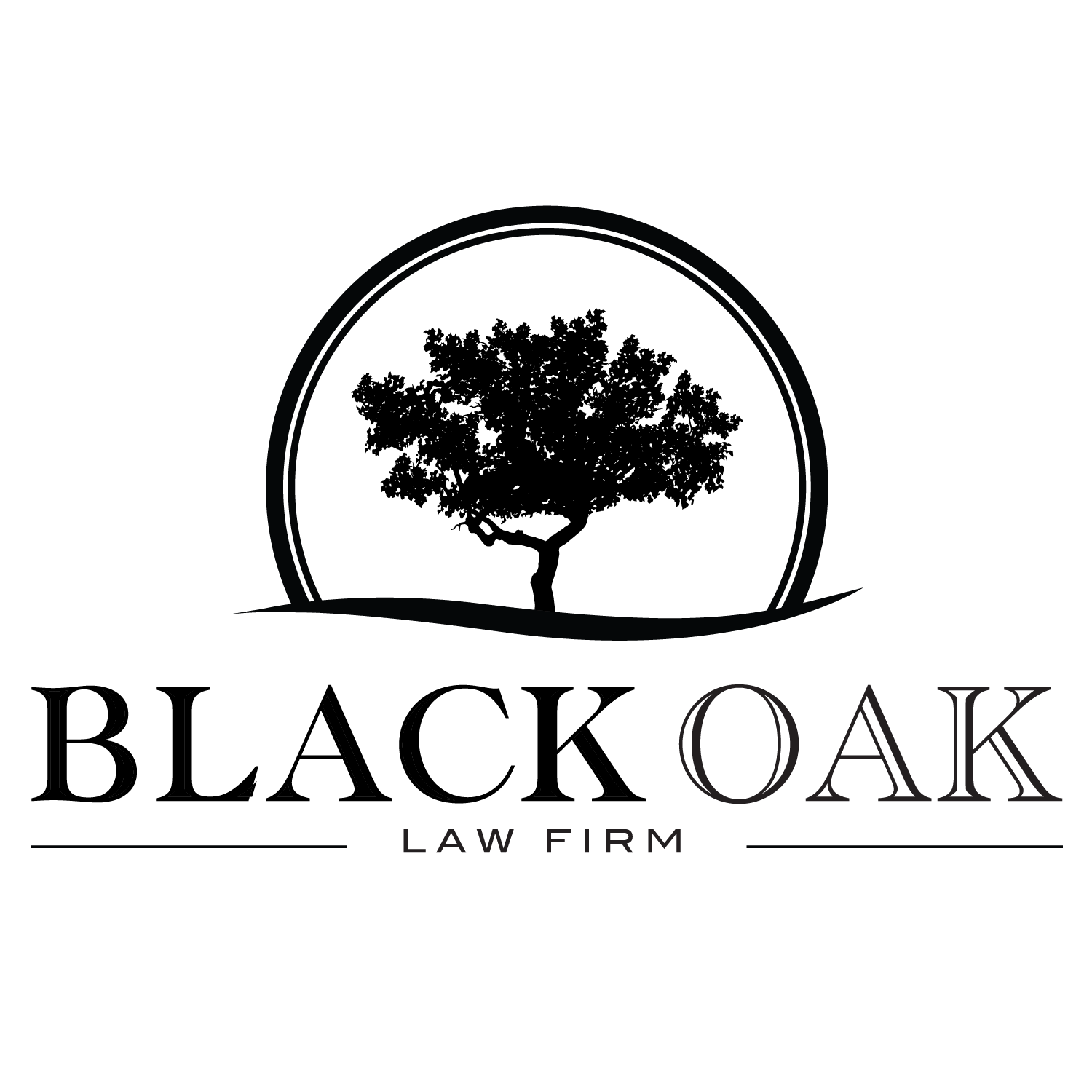 Black and White Tree in Circle Logo LogoDix