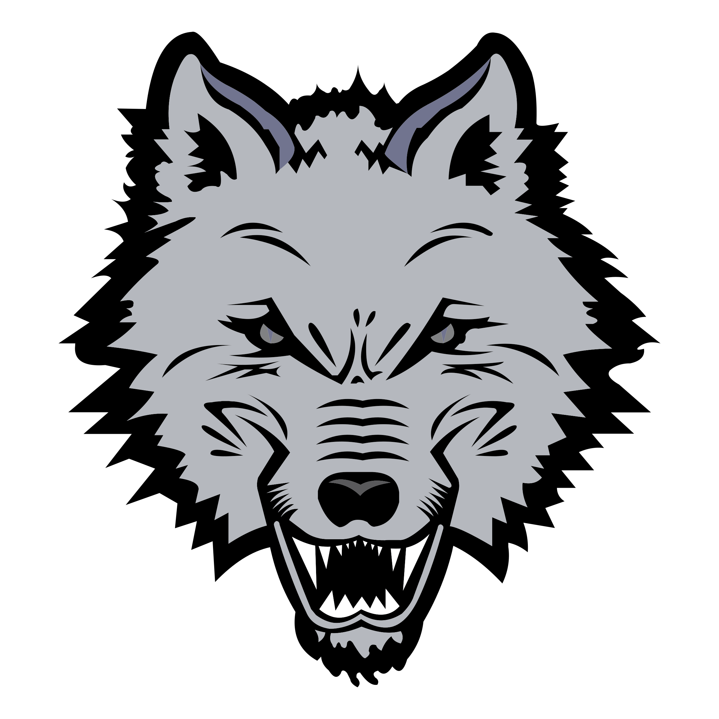Black and White Wolves Logo LogoDix