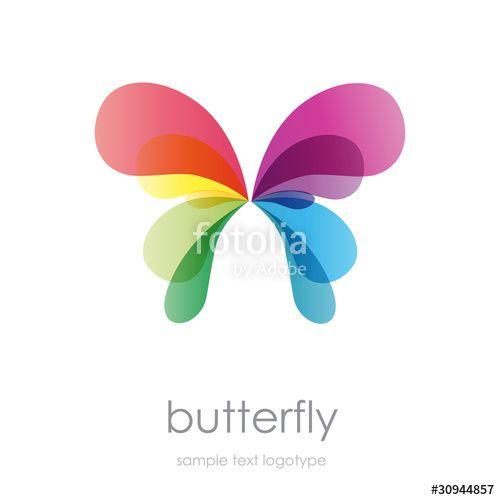Rainbow Butterfly Logo LogoDix