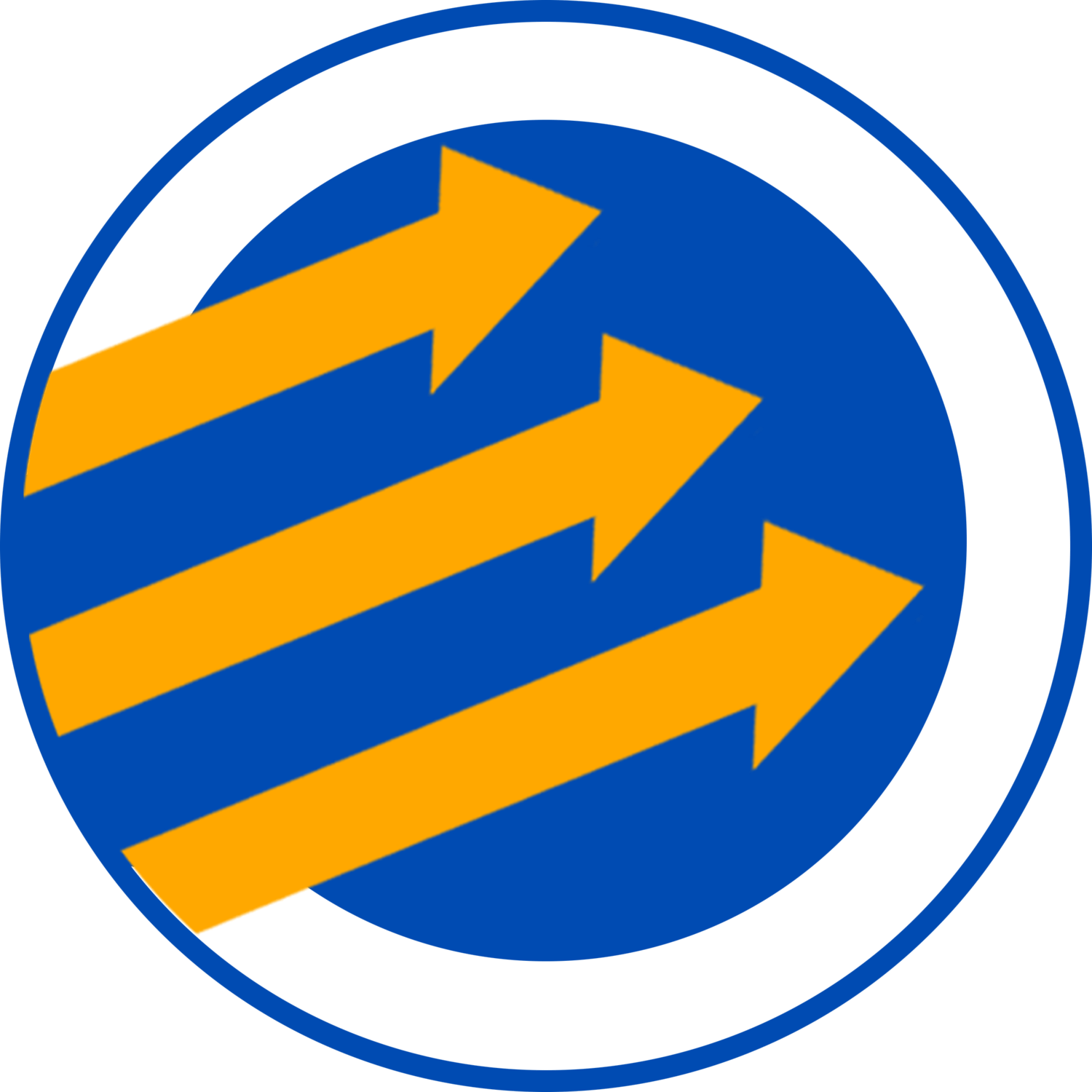 Blue and Yellow Square with Circle Logo