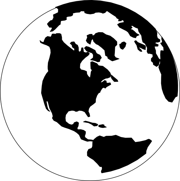 Black and White Earth Logo LogoDix