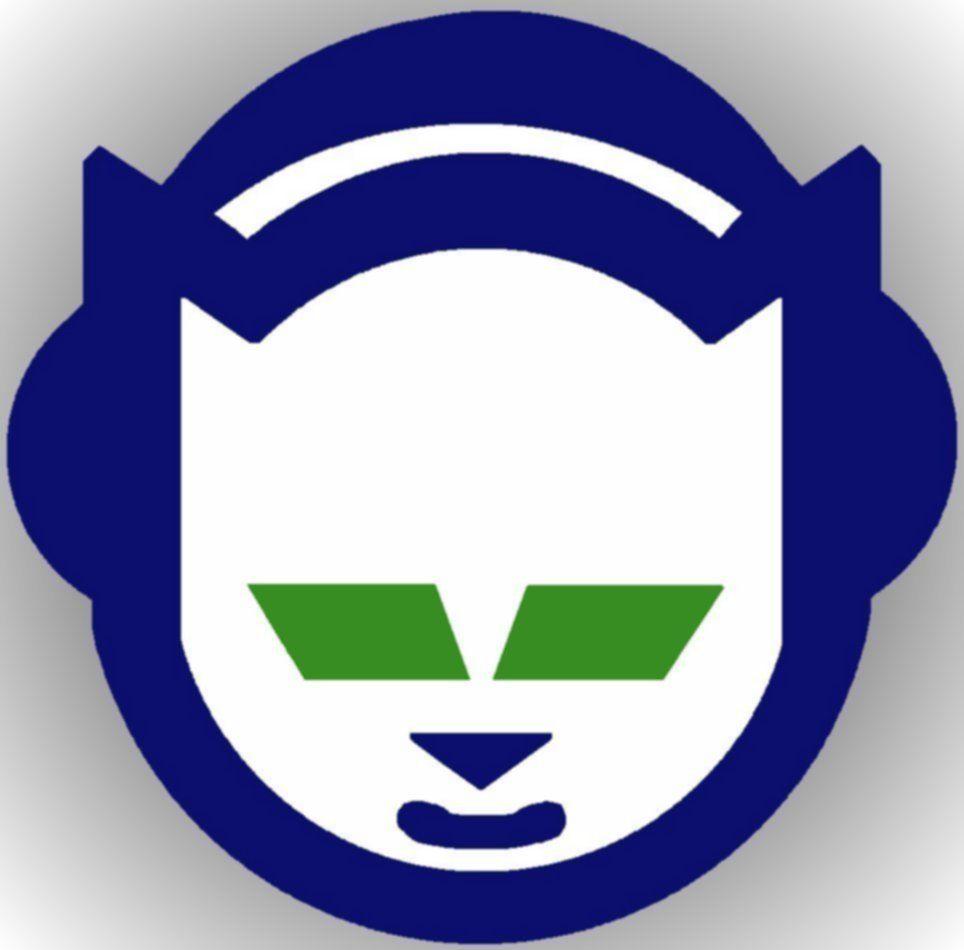 Blue Cat with Headphones Logo LogoDix