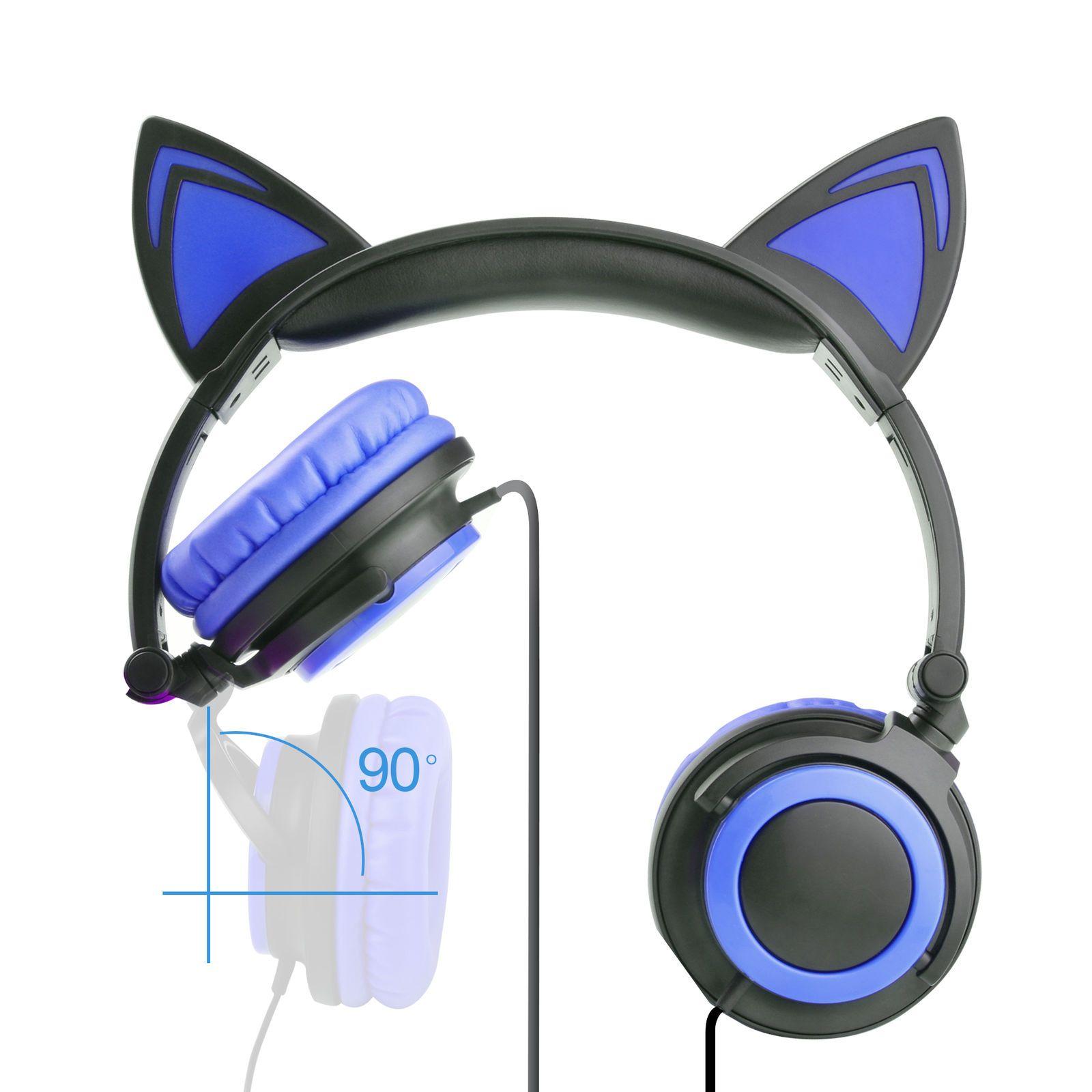 Blue Cat with Headphones Logo LogoDix