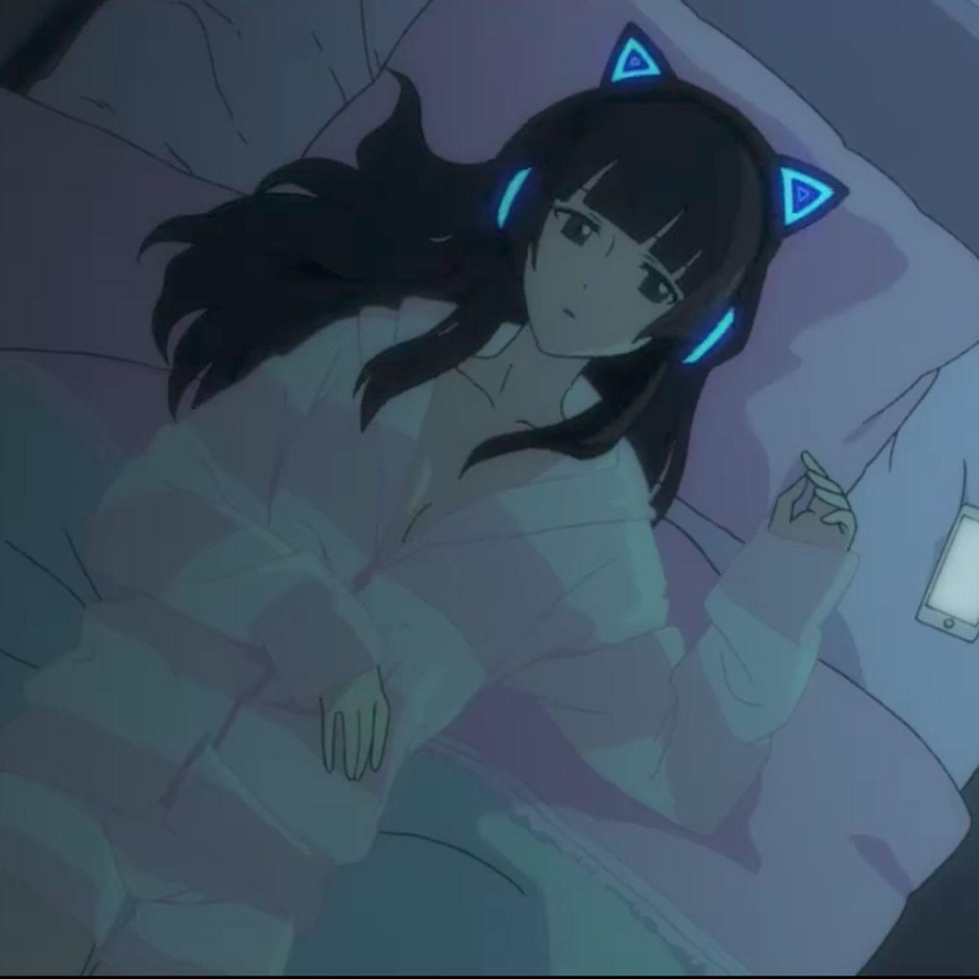 Blue Cat with Headphones Logo LogoDix