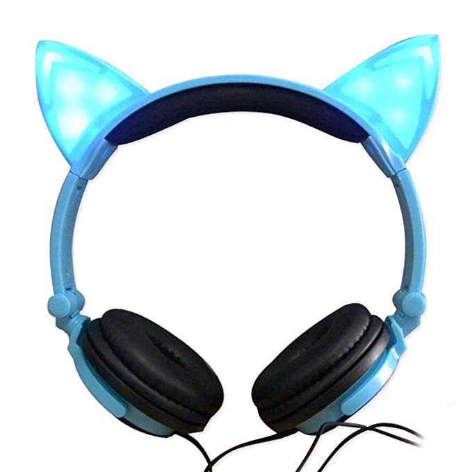 Blue Cat with Headphones Logo