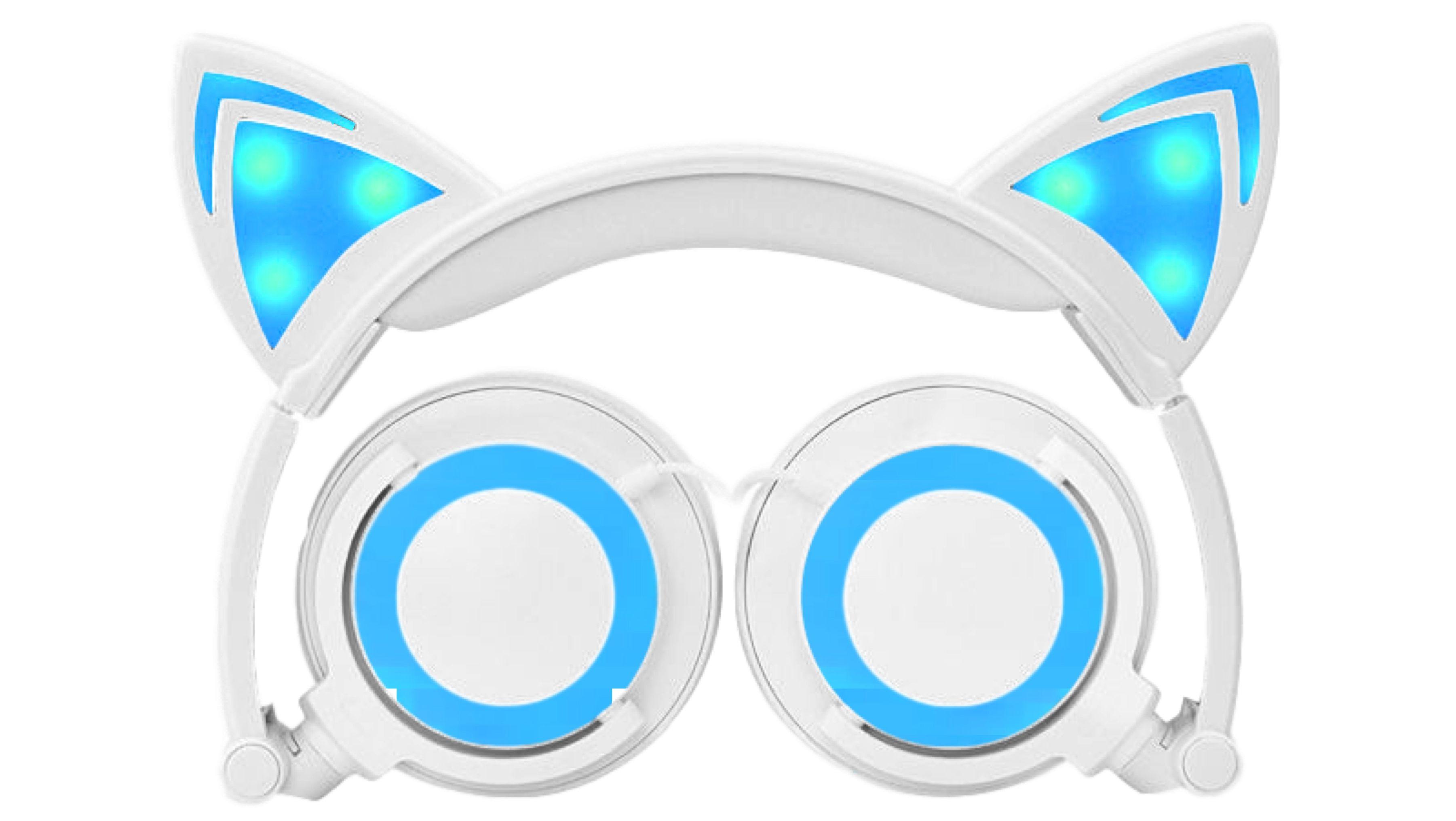 Blue Cat with Headphones Logo LogoDix