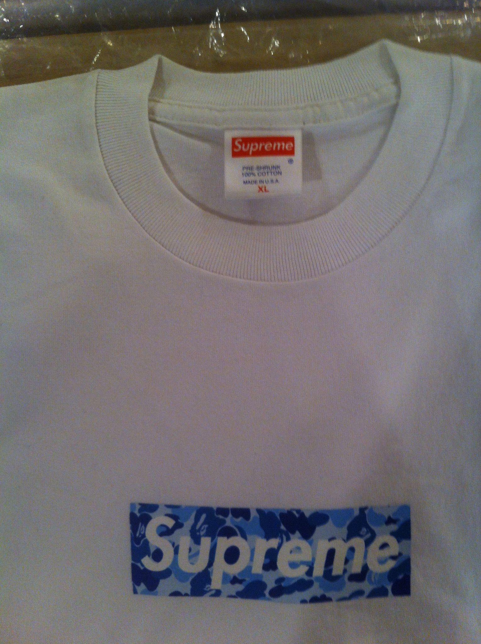 Blue Camo Supreme Logo LogoDix