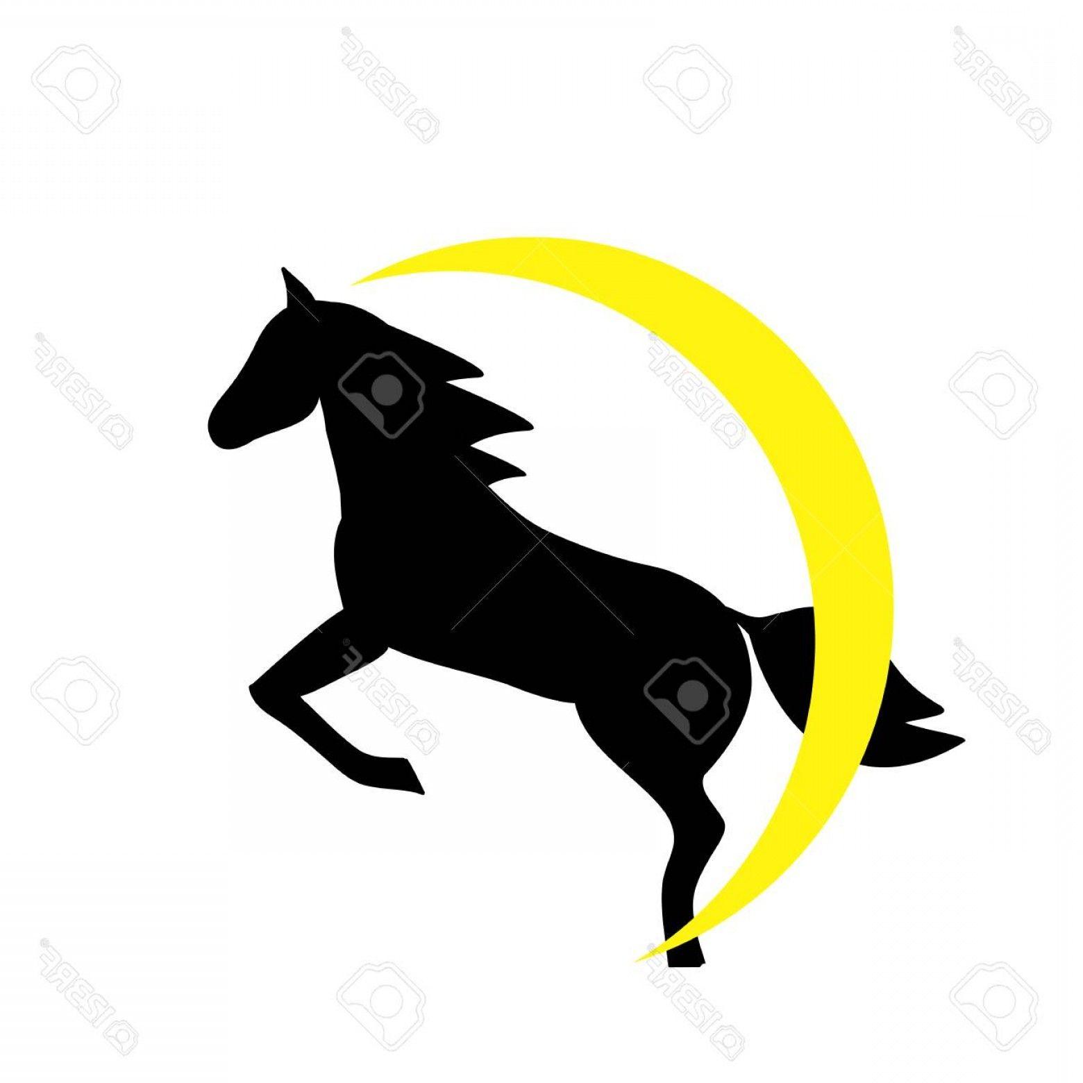 Black and Yellow Horse Logo LogoDix