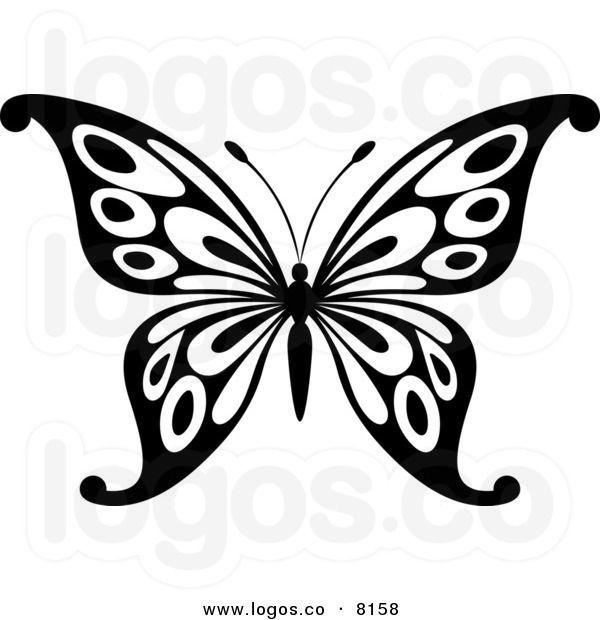 Butterfly Black and White Logo LogoDix