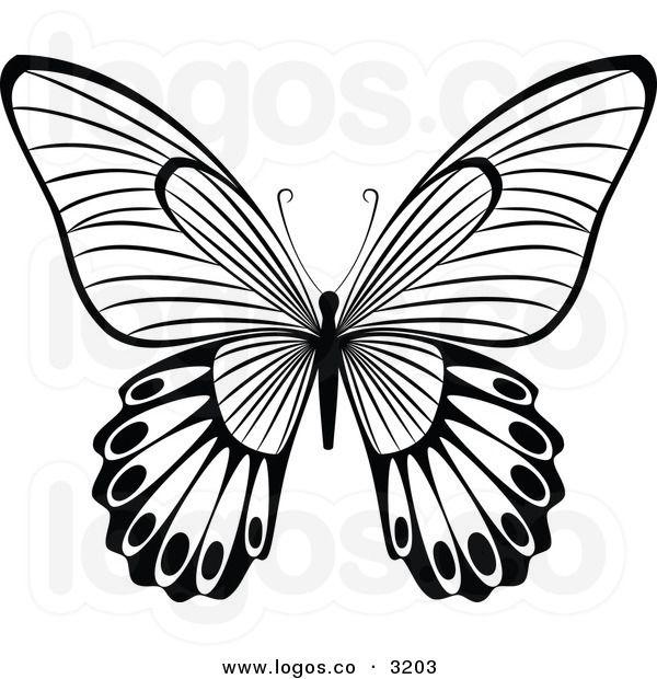 Butterfly Black and White Logo LogoDix