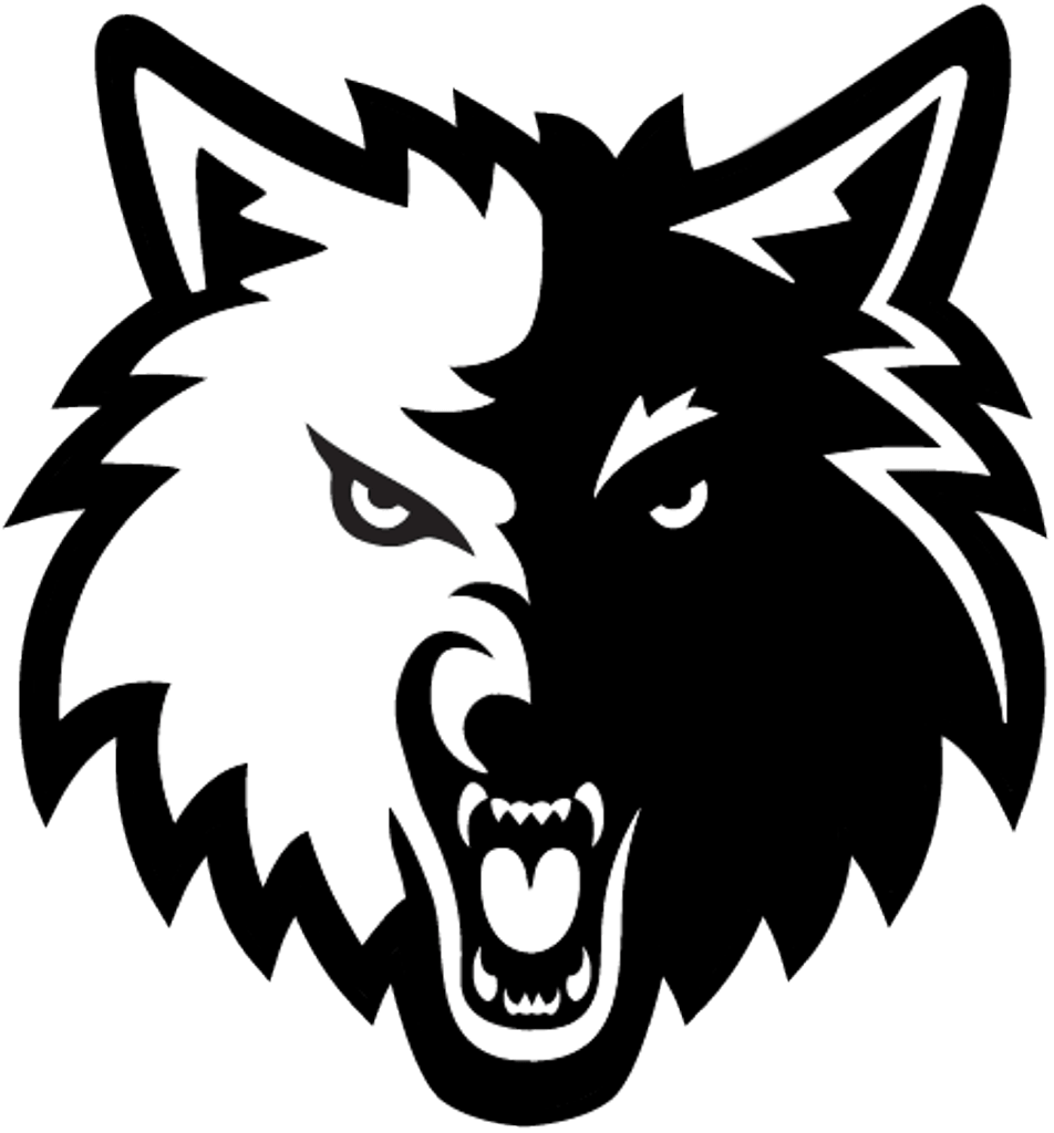 Black and White Wolves Logo LogoDix