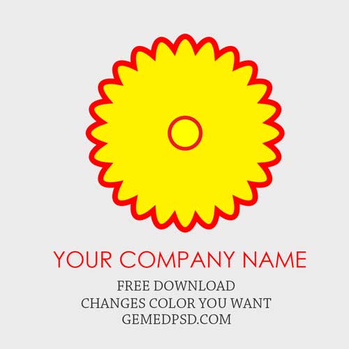 Yellow Flower Shaped Logo LogoDix