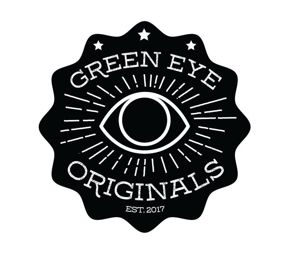 Black and White with Green Eye Logo