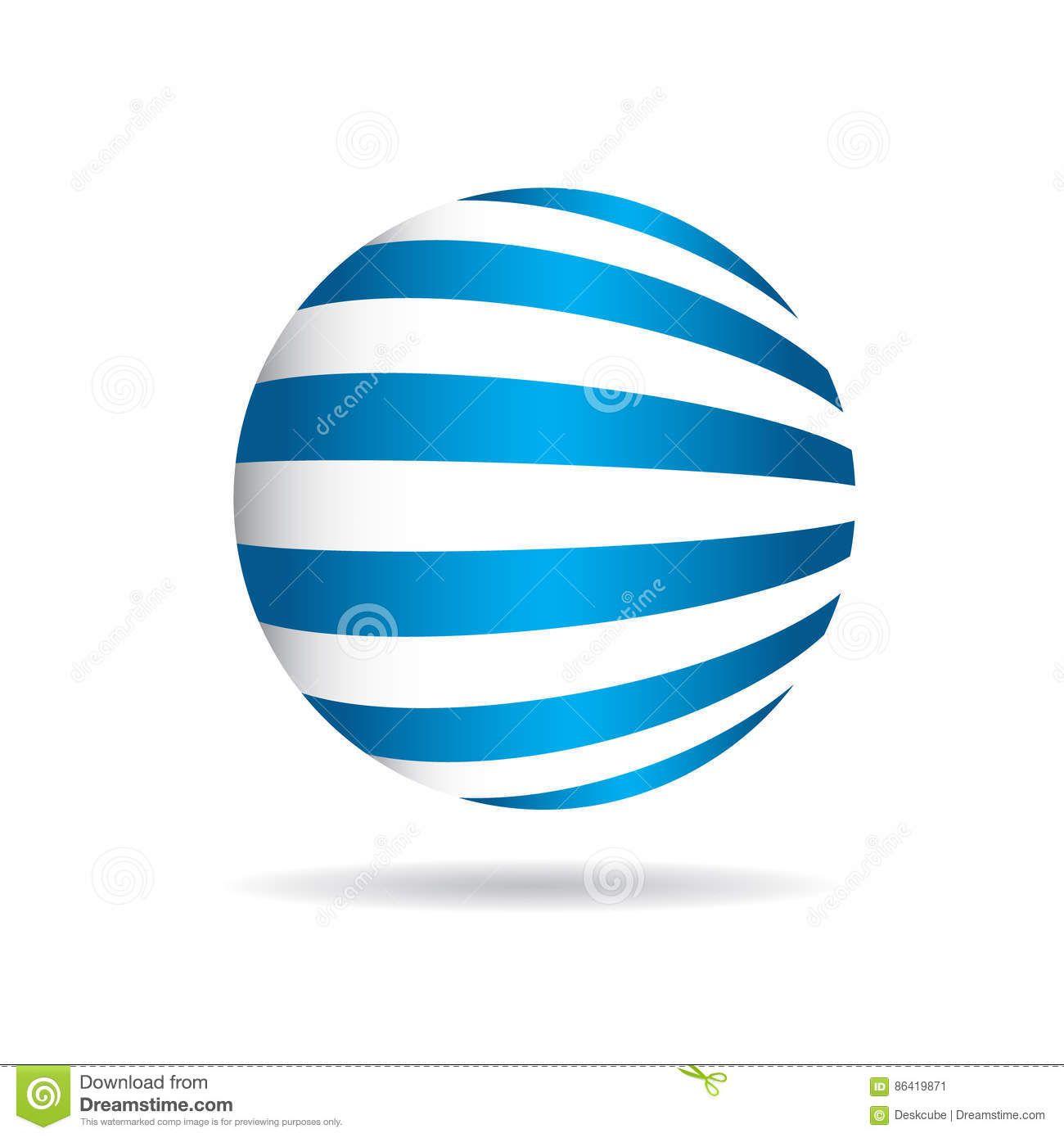 Striped Globe Logo LogoDix