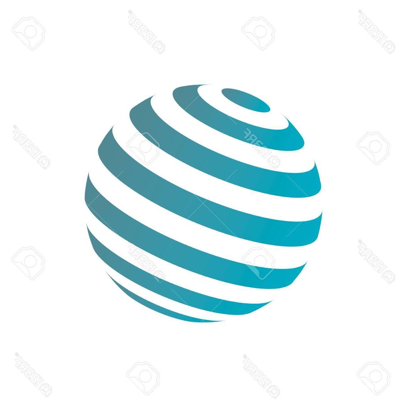 Striped Globe Logo LogoDix
