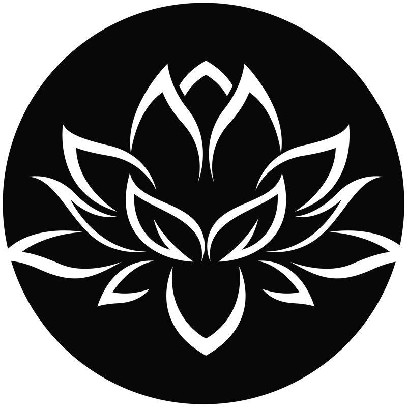Black and White Lotus Logo LogoDix