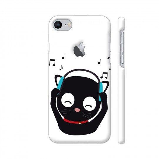 Cat with Headphones Logo LogoDix