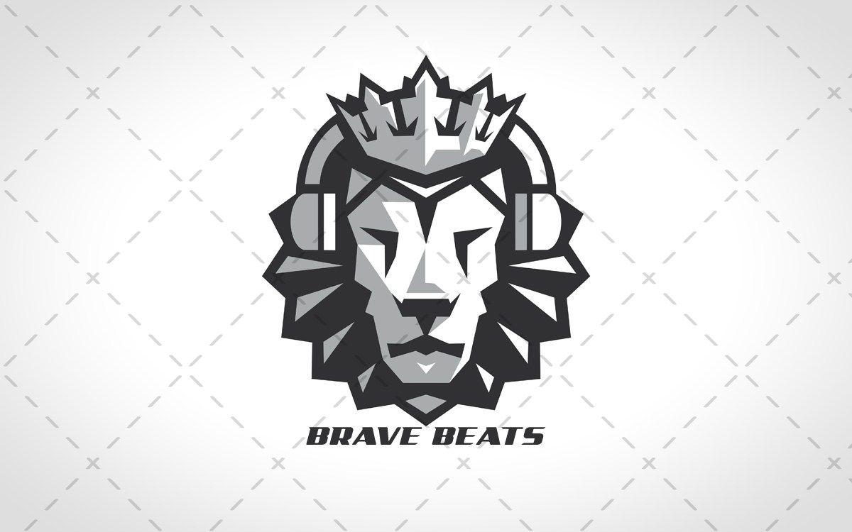 Cat with Headphones Logo LogoDix