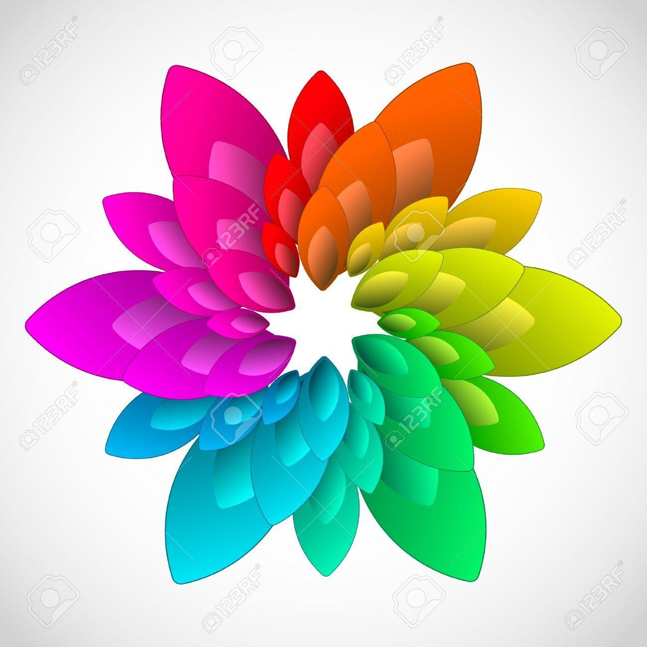 Rainbow Flower Logo LogoDix