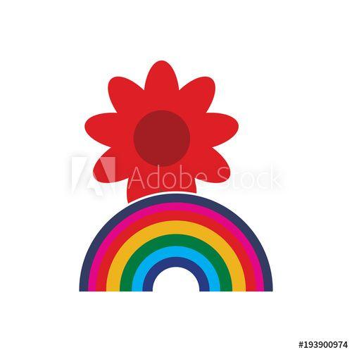 Rainbow Flower Logo LogoDix