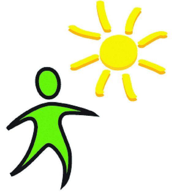 Yellow Sun and Man Logo LogoDix