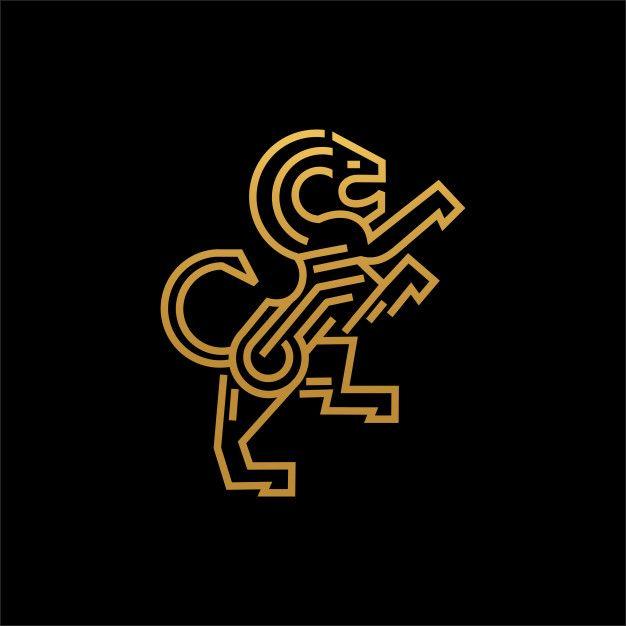 Standing Lion Logo LogoDix