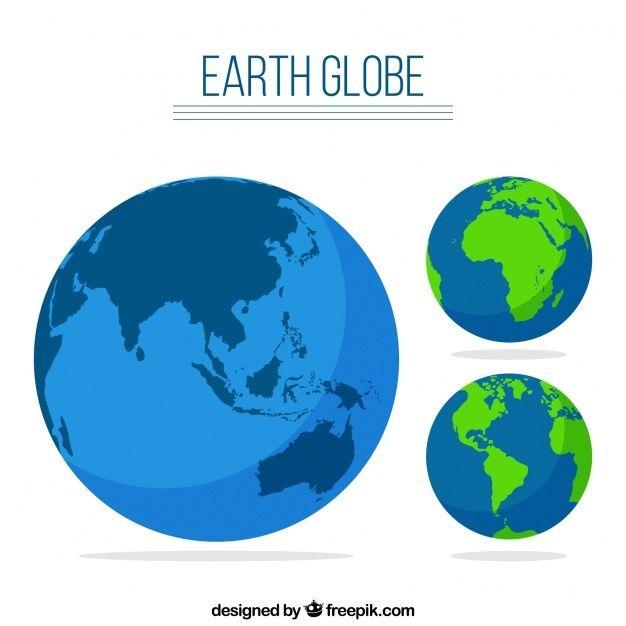 White and Blue Earth Logo LogoDix