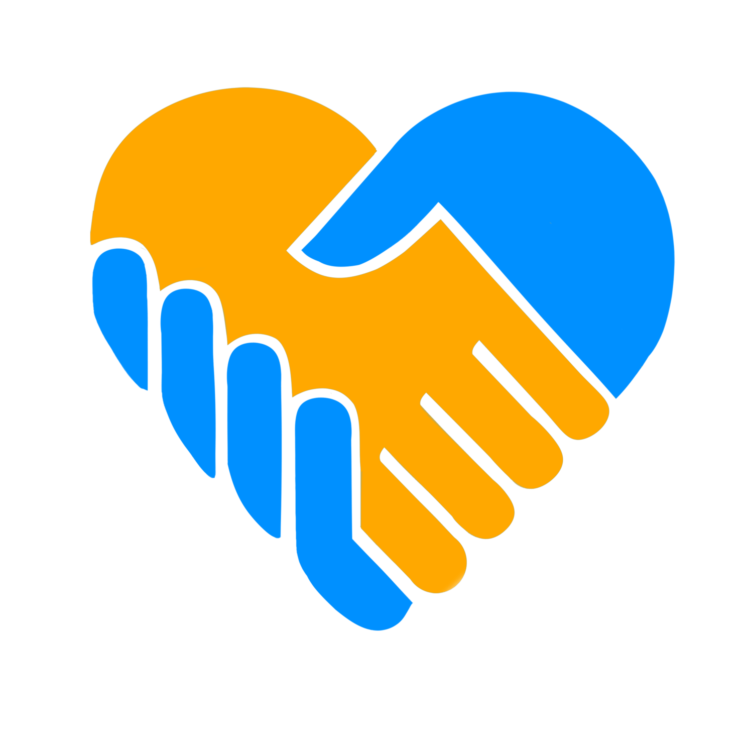Blue and Yellow Heart Logo LogoDix