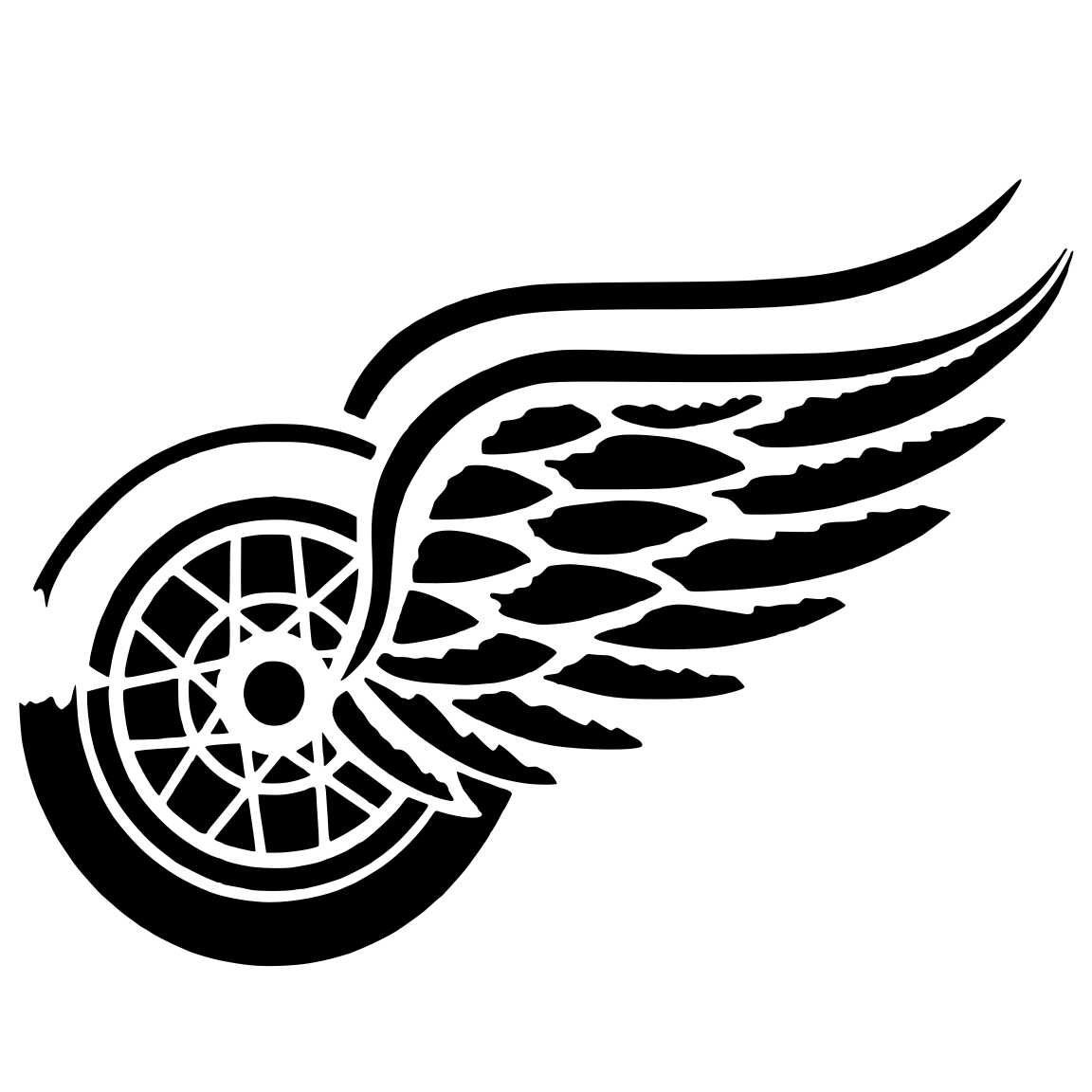 Black and White Detroit Red Wings Logo LogoDix