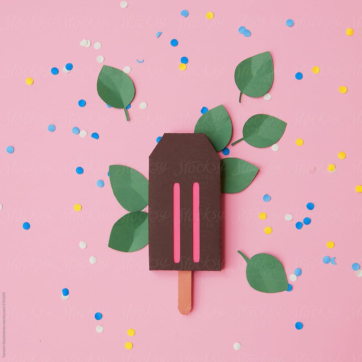 Ice Cream Green Leaf Logo