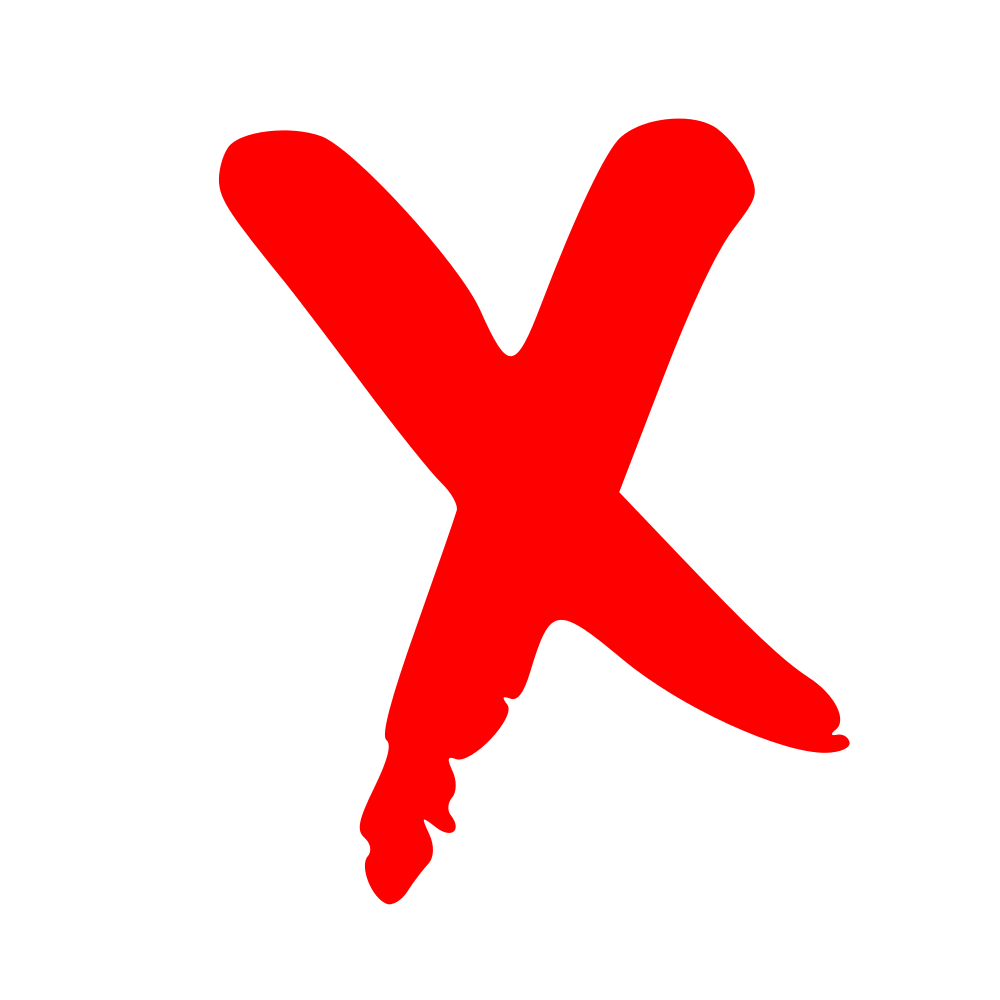 Red X with Line Logo LogoDix
