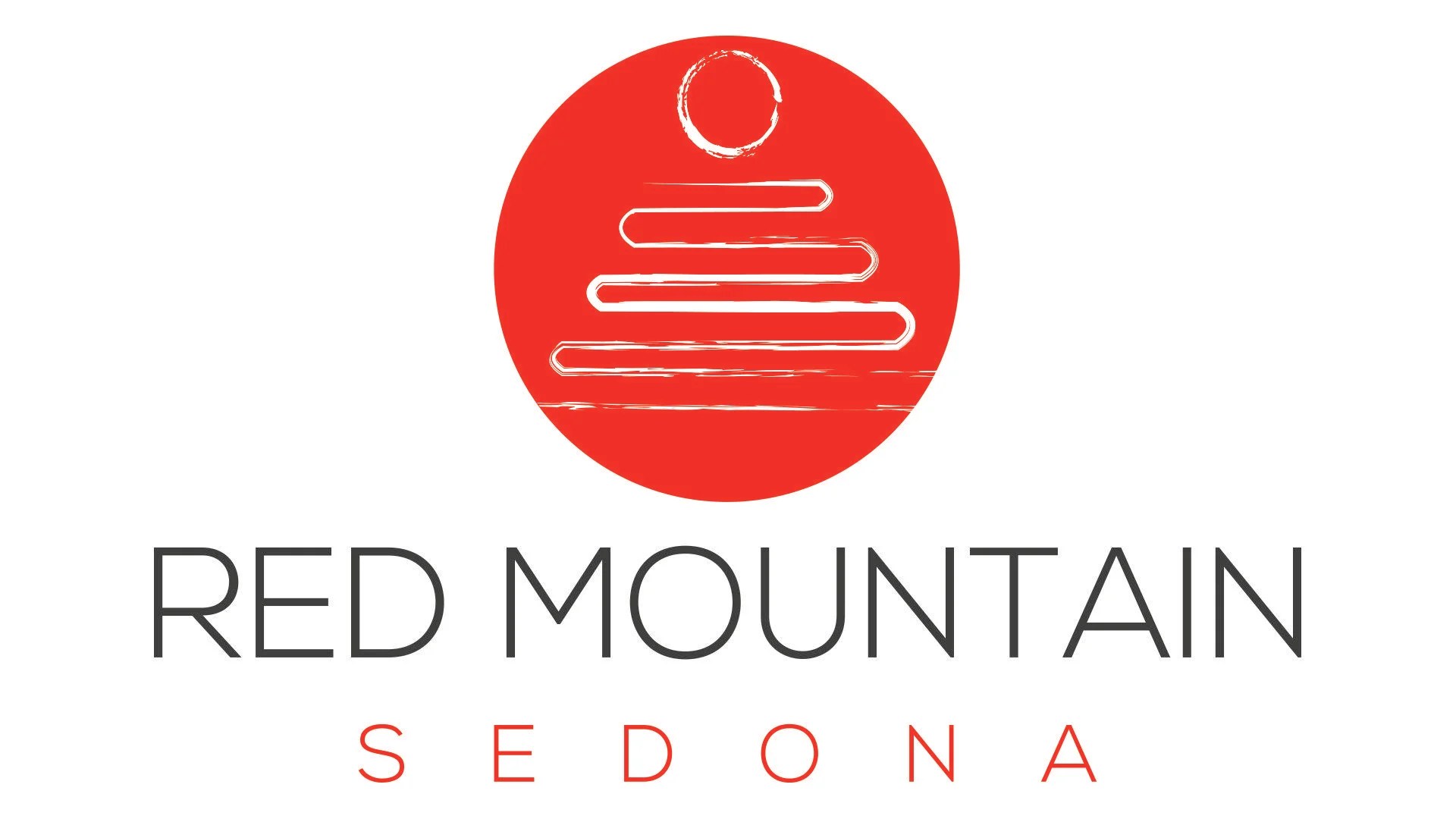 Red Mountain in Circle Logo LogoDix