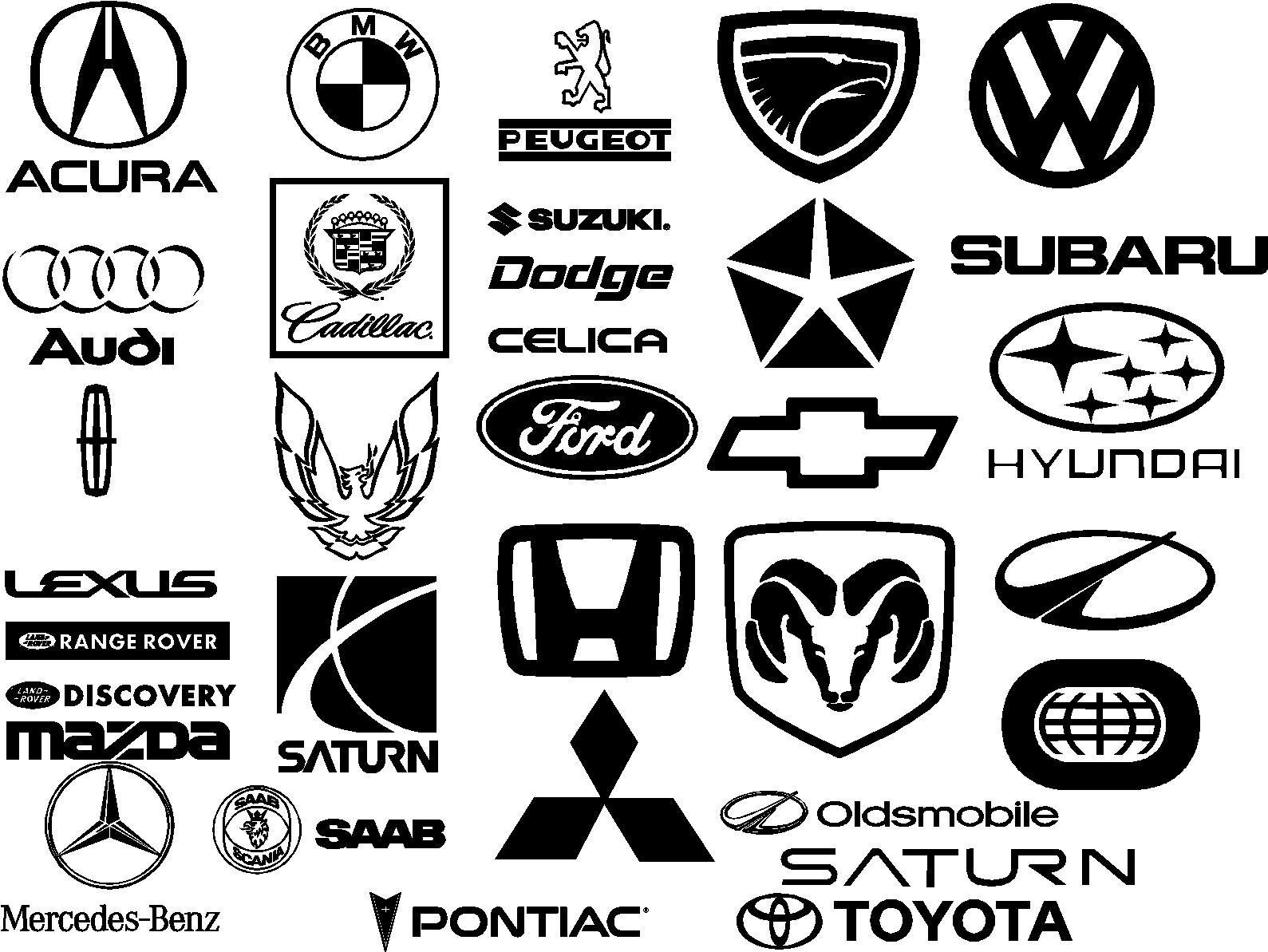 Black and White Car Logo LogoDix