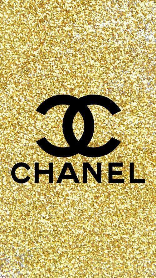 Gold Glitter Chanel Logo LogoDix