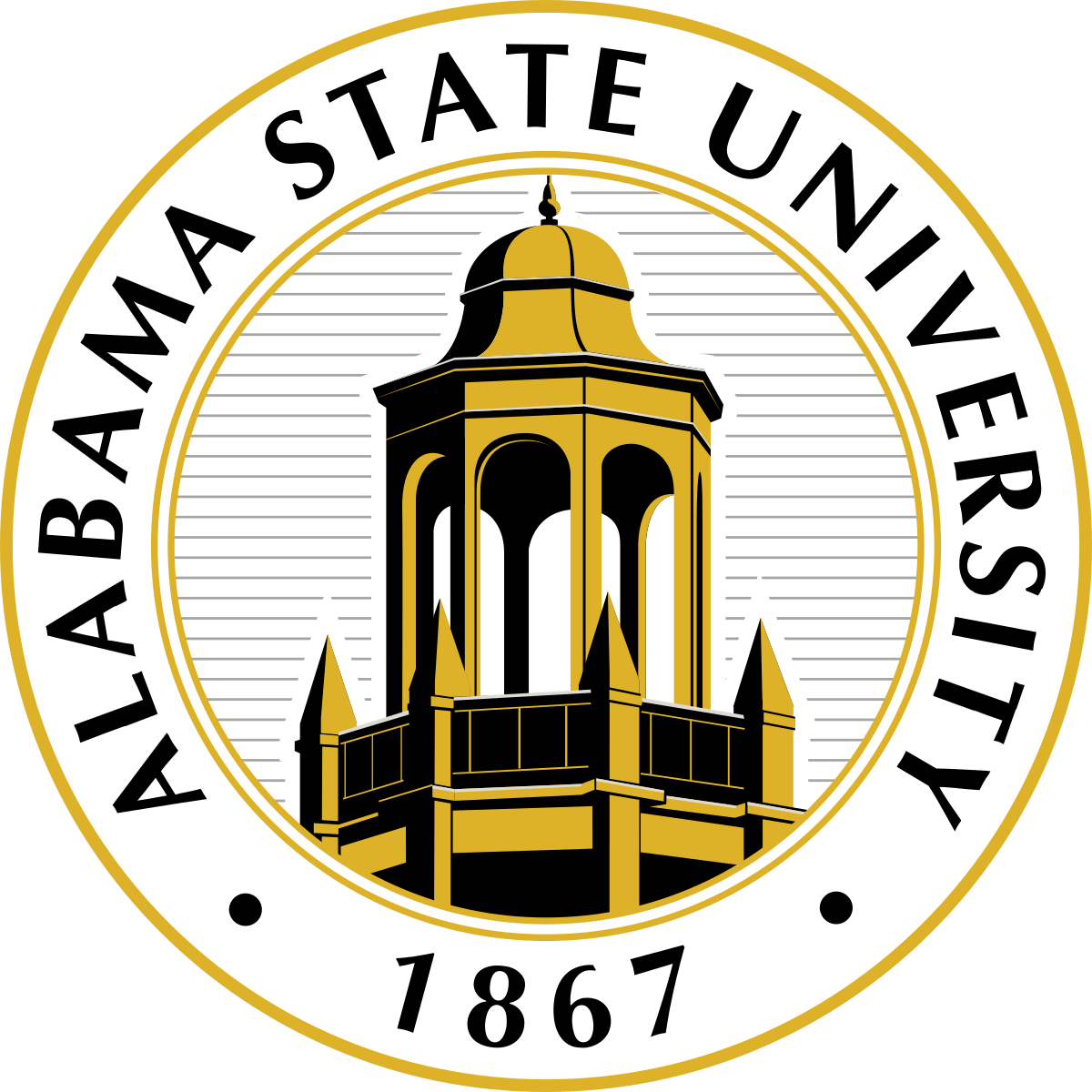 And State Black Alabama White Logo