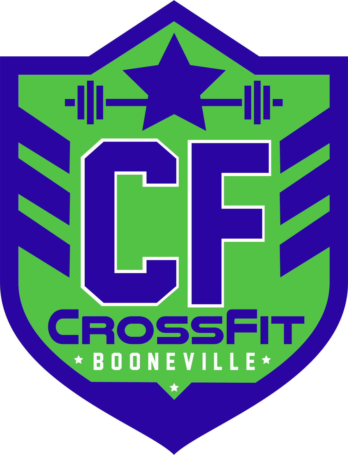 Purple and Green CrossFit Logo